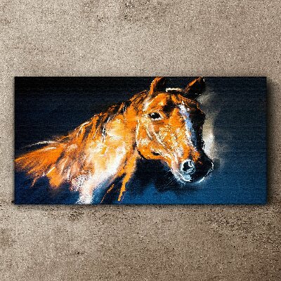 Foto op canvas Portret van een paard in intense kleuren