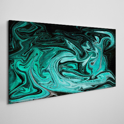 Canvas schilderij Turquoise wervelingen van abstractie