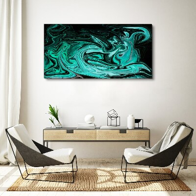 Canvas schilderij Turquoise wervelingen van abstractie