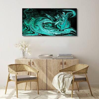 Canvas schilderij Turquoise wervelingen van abstractie