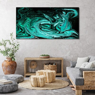 Canvas schilderij Turquoise wervelingen van abstractie