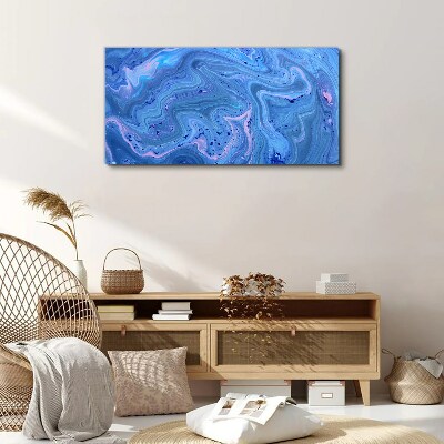 Foto op canvas Oceaan golven van blauw marmer