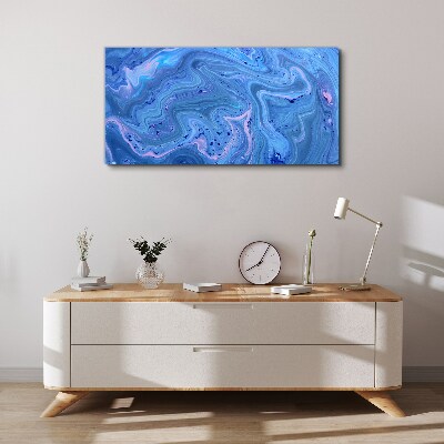 Foto op canvas Oceaan golven van blauw marmer