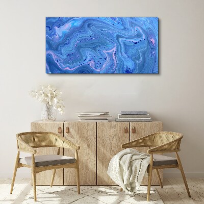 Foto op canvas Oceaan golven van blauw marmer