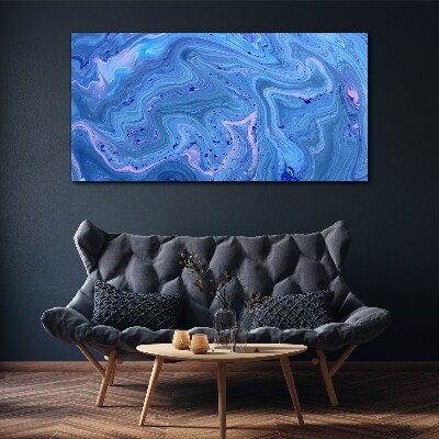Foto op canvas Oceaan golven van blauw marmer