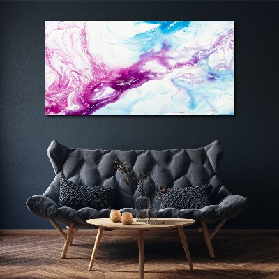 Schilderij op doek Kleurgolven in blauw en roze