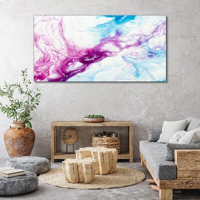Schilderij op doek Kleurgolven in blauw en roze