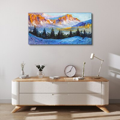 Canvas schilderij Winterberglandschap