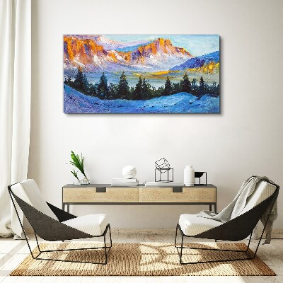 Canvas schilderij Winterberglandschap