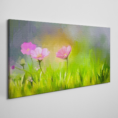Schilderij op doek Een bloemendroom in pastelkleuren