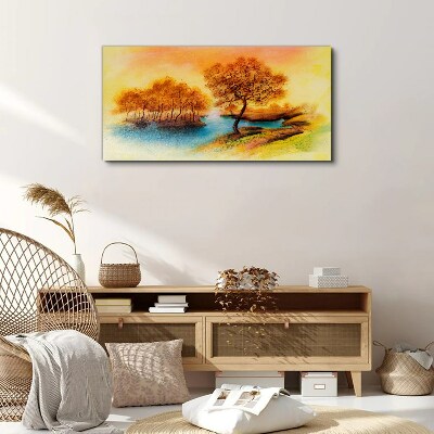 Foto op canvas Herfstmelodie aan het water