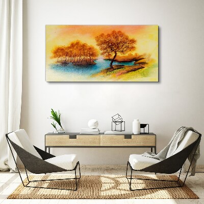 Foto op canvas Herfstmelodie aan het water