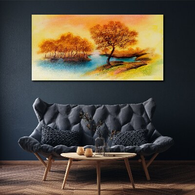Foto op canvas Herfstmelodie aan het water