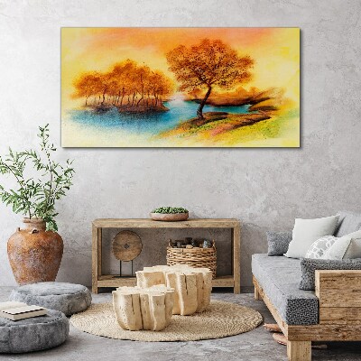 Foto op canvas Herfstmelodie aan het water