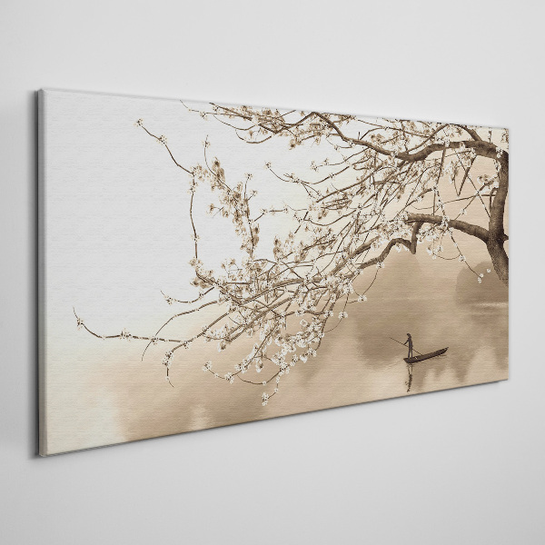 Canvas schilderij Sepia-getint landschap