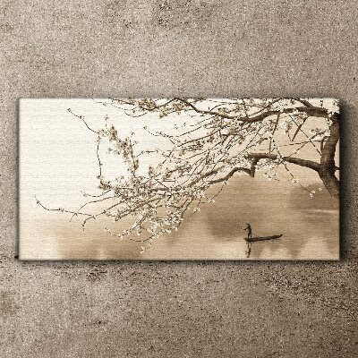 Canvas schilderij Sepia-getint landschap