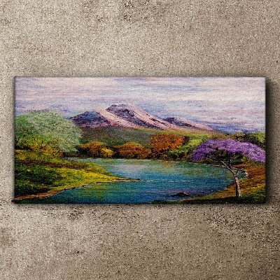 Canvas schilderij Berglandschap met een meer