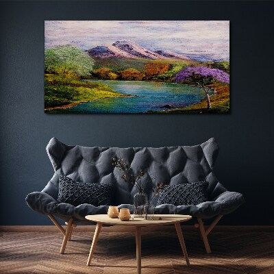 Canvas schilderij Berglandschap met een meer