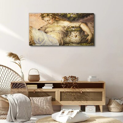 Canvas schilderij Muze in de tuin