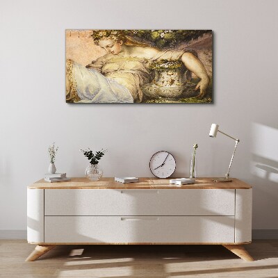 Canvas schilderij Muze in de tuin