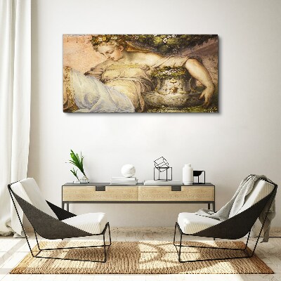 Canvas schilderij Muze in de tuin