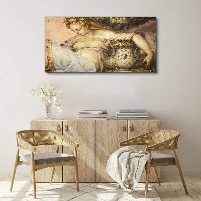 Canvas schilderij Muze in de tuin