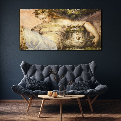 Canvas schilderij Muze in de tuin