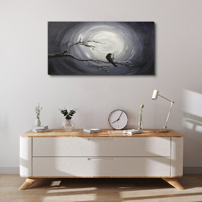 Canvas schilderij Een eenzame vogel op een tak