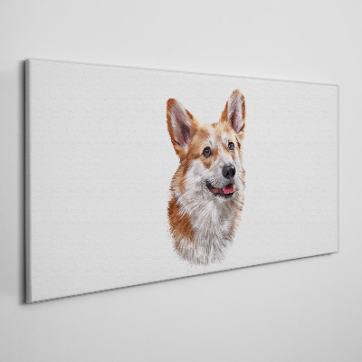 Foto op canvas Portret van een vrolijke Corgi-hond