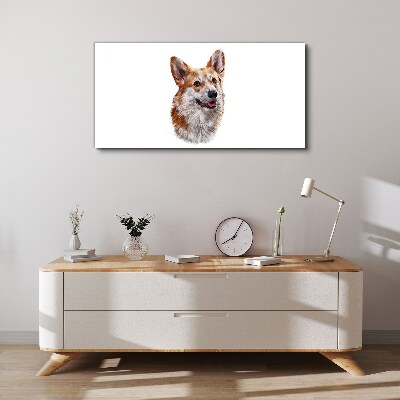 Foto op canvas Portret van een vrolijke Corgi-hond