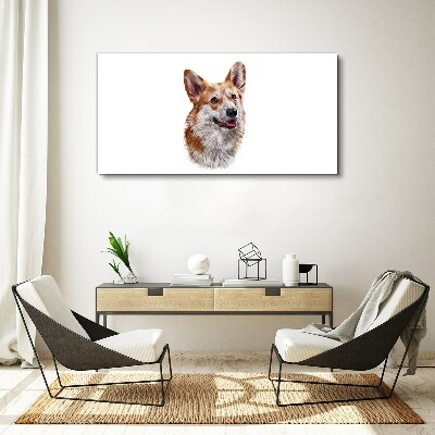 Foto op canvas Portret van een vrolijke Corgi-hond