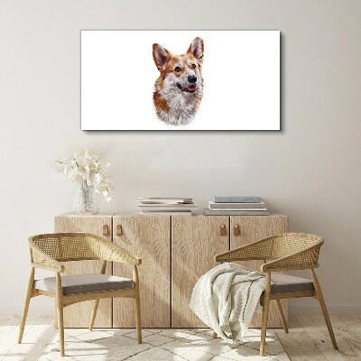 Foto op canvas Portret van een vrolijke Corgi-hond