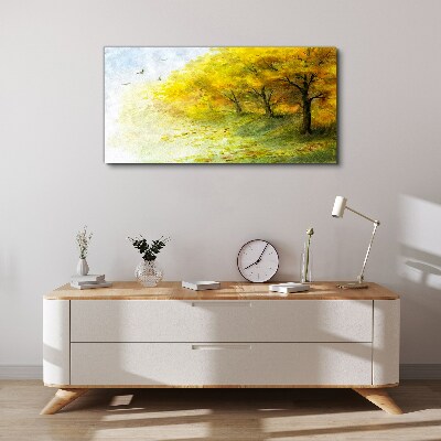 Schilderij op doek Gouden herfst in het park