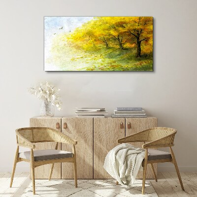 Schilderij op doek Gouden herfst in het park