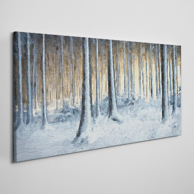 Foto op canvas Winterbos in de ochtend