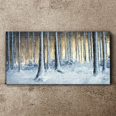 Foto op canvas Winterbos in de ochtend
