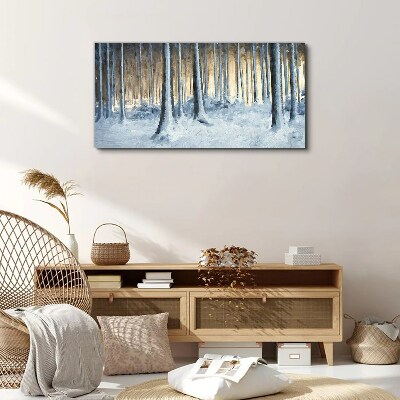 Foto op canvas Winterbos in de ochtend