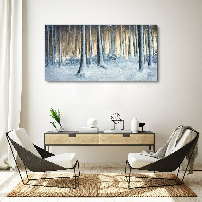 Foto op canvas Winterbos in de ochtend