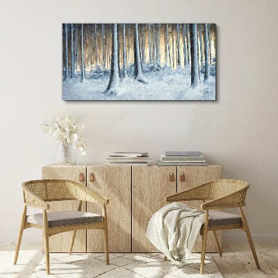 Foto op canvas Winterbos in de ochtend