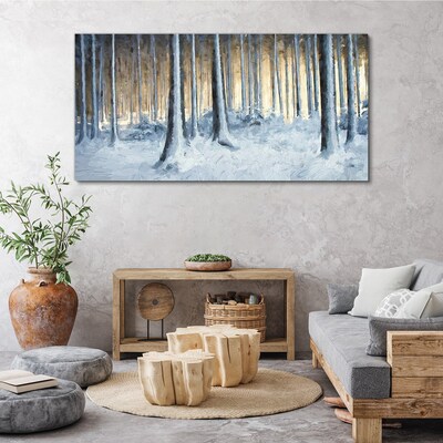 Foto op canvas Winterbos in de ochtend