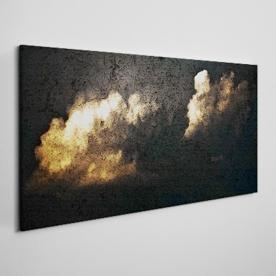 Schilderij op doek Gouden wolken op een donkere achtergrond