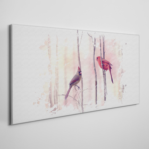 Foto op canvas Vogels in het winterbos