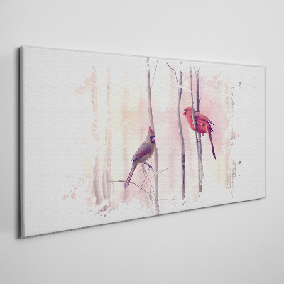 Foto op canvas Vogels in het winterbos