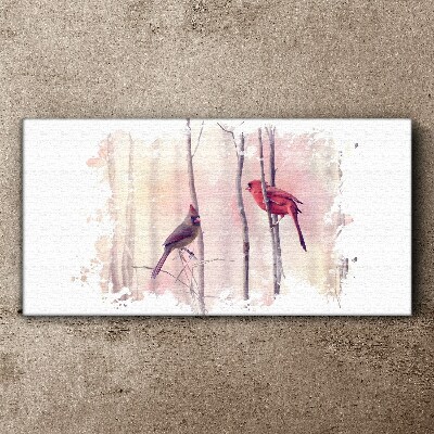 Foto op canvas Vogels in het winterbos