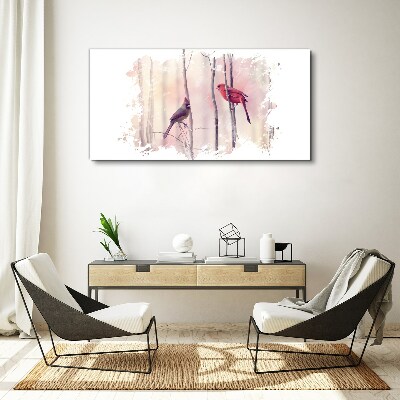 Foto op canvas Vogels in het winterbos