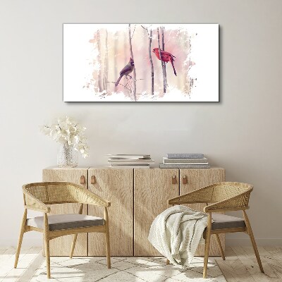 Foto op canvas Vogels in het winterbos