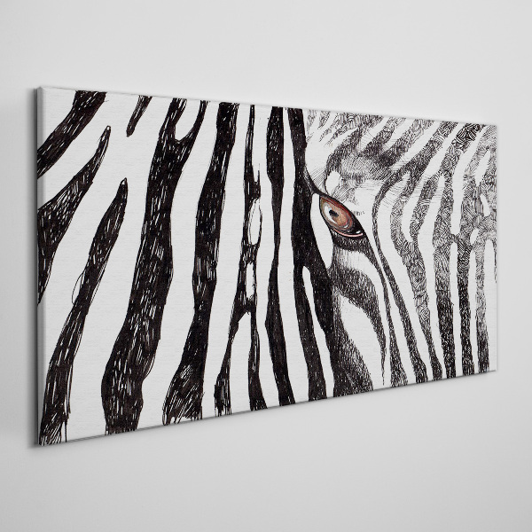 Schilderij op doek Zebra in monochrome stijl