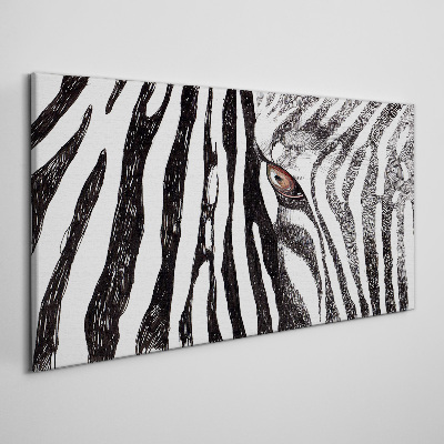 Schilderij op doek Zebra in monochrome stijl