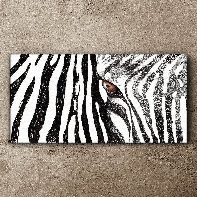 Schilderij op doek Zebra in monochrome stijl