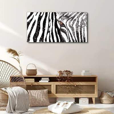 Schilderij op doek Zebra in monochrome stijl